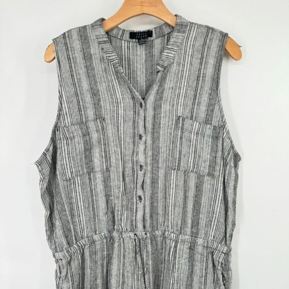 Kelly Renée Striped Sleeveless Romper shorts size  XL Linen Blend womens - Picture 2 of 7